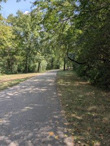 A shaded paved trail.